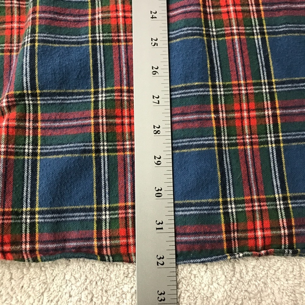 LL Bean Mens XL Scotch Plaid Flannel Shirt Traditional Fit Blue Red Cotton 22806 - Picture 12 of 12